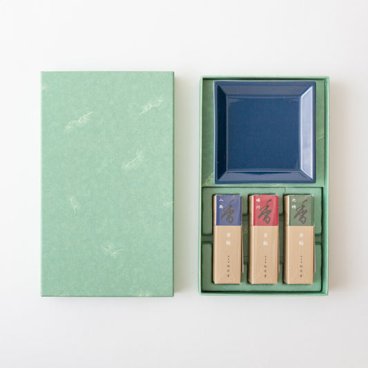 Shoyeido Hōrin Set - Nijō, Horikawa & Genroku - Navy Plate (60 sticks)